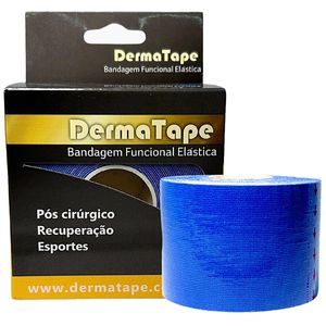 Bandagem Elástica Kinesio DermaTape 5mx5cm Azul