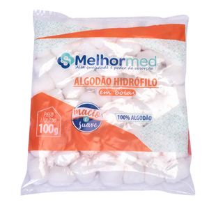 Algodão Hidrófilo em Bolas MelhorMed - 100g