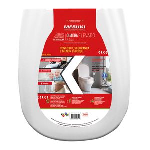 Assento Sanitário Retangular Elevado Mebuki - 7,5 cm