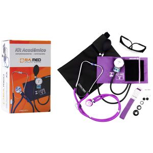 Kit Acadêmico KPA257 P.A. MED - Roxo - Com Bolsa Ergonômica Preta