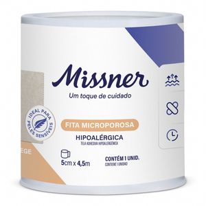 Fita Microporosa Missner - Bege - 5cm x 10m