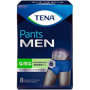 Roupa Íntima Descartável Masculina Tena Pants Men G/EG - Com 8 Unidades