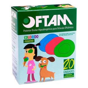 Protetor Ocular Oftam Colorido Tam P - 20 unidades