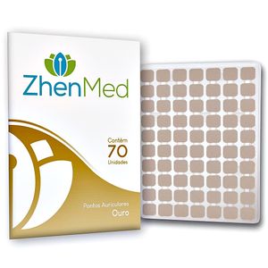 Placa Acupuntura ZhenMed Ouro Micropore Quadrado - 70 unidades