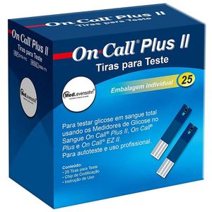 Tiras Reagentes On Call Plus - 25 tiras