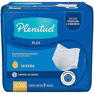 Roupa Íntima Descartável Plenitud Protect Plus Unissex G/XG - 08 unidades