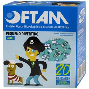 Protetor Ocular Oftam Divertido Azul Tam P - 20 unidades