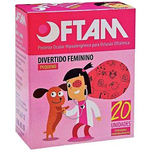 Protetor Ocular Oftam Divertido Ferminino Rosa Tam P- 20 unidades