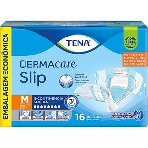 Fralda Geriátrica Tena Dermacare Slip - Tamanho M - Com 16 unidades