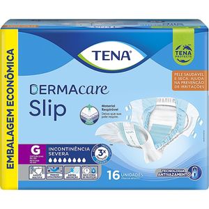 Fralda Geriátrica Tena Dermacare Slip - Tamanho G - Com 16 unidades