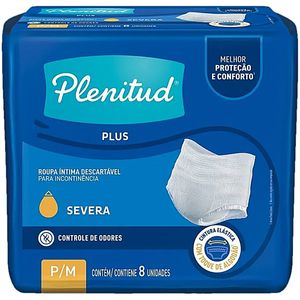 Roupa Íntima Descartável Plenitud Protect Plus Unissex P/M - 08 unidades