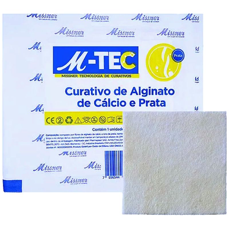 Curativo-M-Tec-Alginato-de-Calcio-e-Prata-10X10cm-Produto