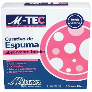 Curativo Espuma Absorvente Border M-Tec 10x10cm - unidade