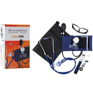 Kit Acadêmico KPA256 P.A. MED - Azul - Com Bolsa Ergonômica Preta