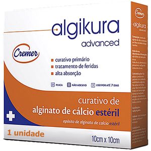 Curativo Alginato Cálcio Algikura Cremer 10x10cm - unidade