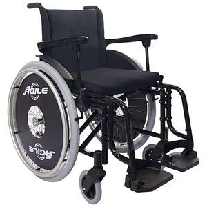 Cadeira de Rodas Agile Fat Jaguaribe - Preta - 50cm