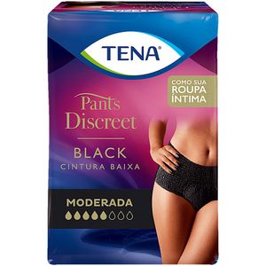 Roupa Íntima Descartável TENA Pants Discreet Black P/M - Com 8 unidades