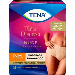 Roupa Íntima Descartável Tena Pants Discreet Nude P/M - 08 unidades