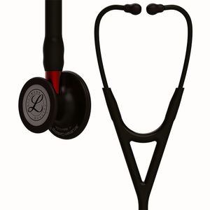 Estetoscópio Littmann Cardiology IV - Preto com Preto Mate e Conector Vermelho 6200