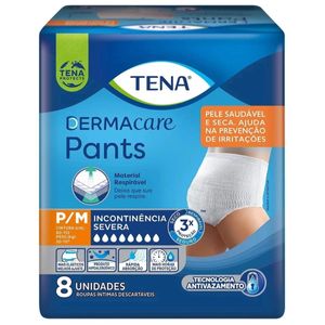 Roupa Íntima Tena Pants Dermacare - Tamanho P/M - Com 08 unidades