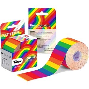 Bandagem Elástica Kinesio TMax Arco-Íris 5cmX5m - unidade