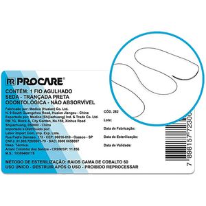 Fio Sutura Procare Seda Trançada 3-0 Agulha 17mm 3/8 - unidade