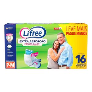 Fralda-Calça Extra Absorção Lifree - Tamanho P/M - Com 16 Unidades