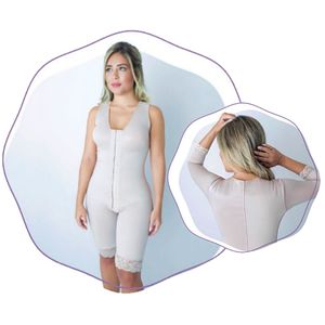 Cinta Modeladora 1/2 Perna MHM/Lethie 732B com Manga 3/4 Tam 42/P Bege