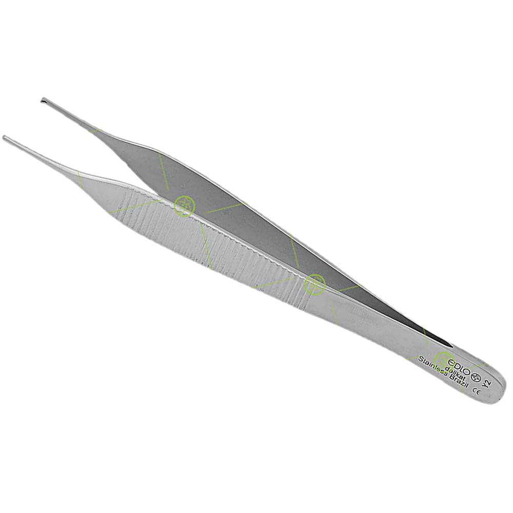 Pinça Micro Adson Delicada com Dente 12 cm EDLO - Bisturi Mat Hosp