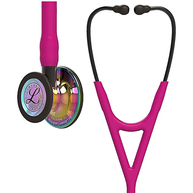 estetoscopio-littmann-cardiology-iv-3m-6241-framboesa-rainbow-alto-polimento-conector-preto-visao-geral