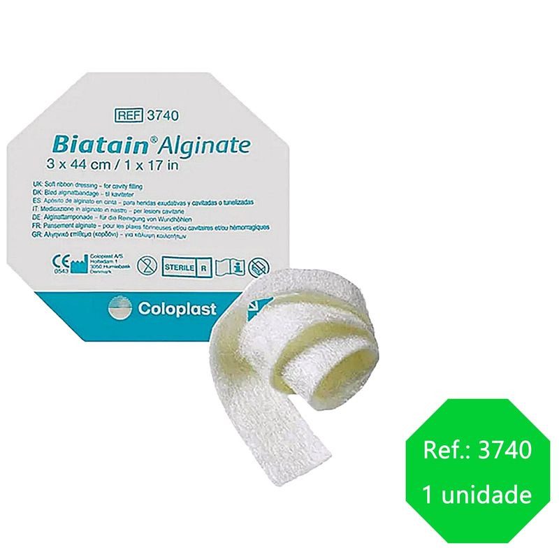 Curativo-Biatain-Coloplast-Alginato-Fita-3740-44x3cm-Informacao-Unidade