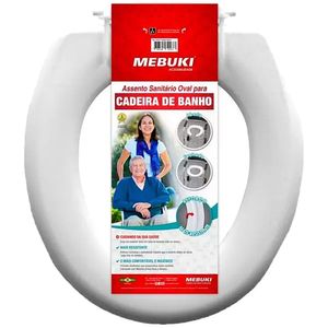 Assento Sanitário Oval Mebuki para Cadeira de Banho Fechado - unidade