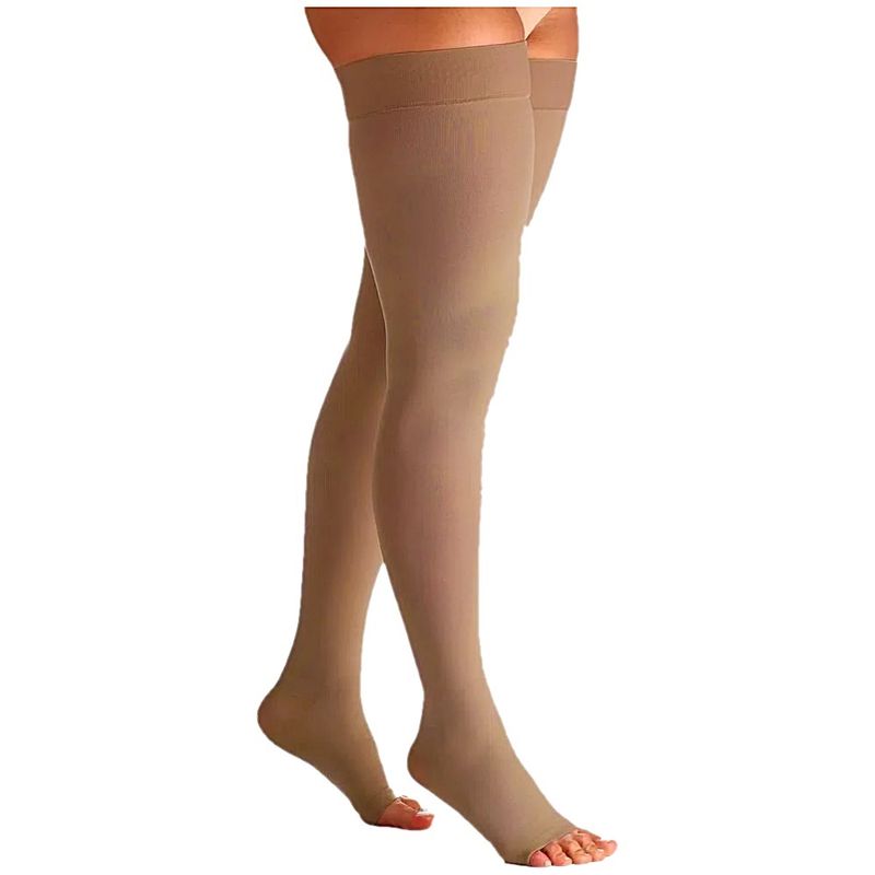 meia-coxa-select-comfort-premium-20-30-mmhg-aberta-natural-escura-m1-visao-produto