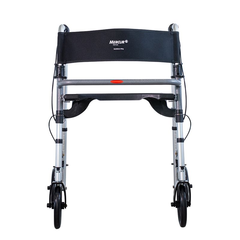 Andador-Dobravel-com-4-Rodas-e-Assento-Mercur-Visto-de-Frente