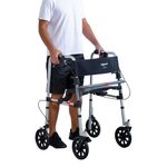 Andador-Dobravel-com-4-Rodas-e-Assento-Mercur-em-uso-Visto-de-Perfil