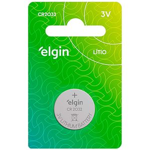Bateria CR2032 Elgin 3V Lithium - unidade