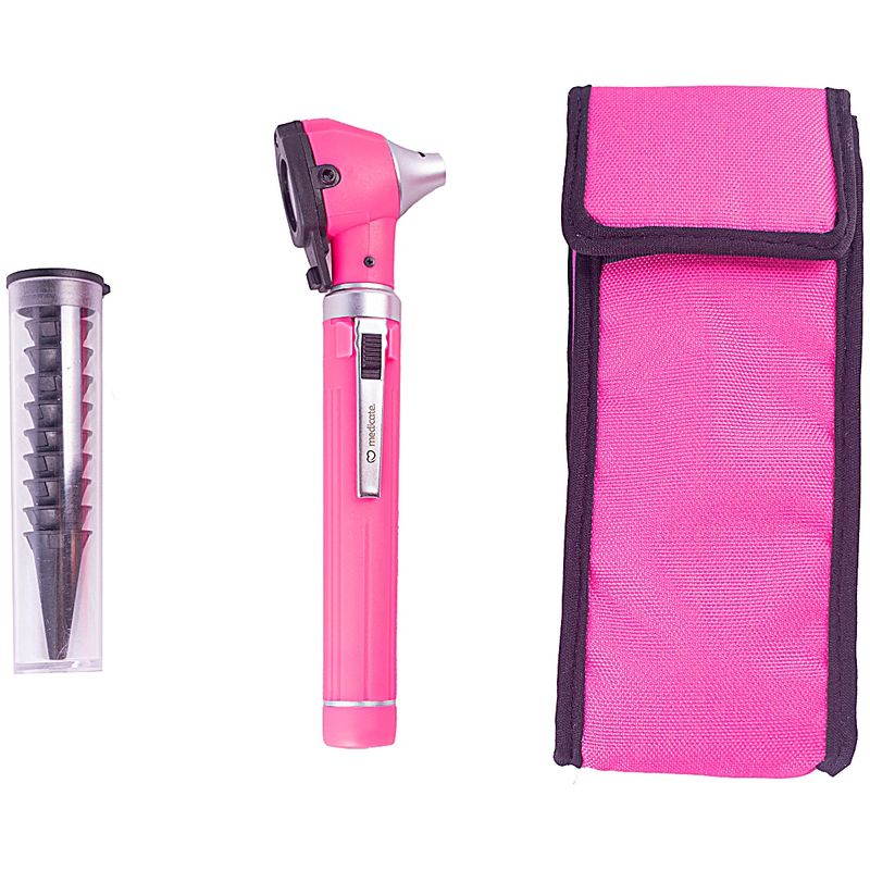 Otoscopio-Fibra-Optica-LED-Medicate-Rosa-Detalhes