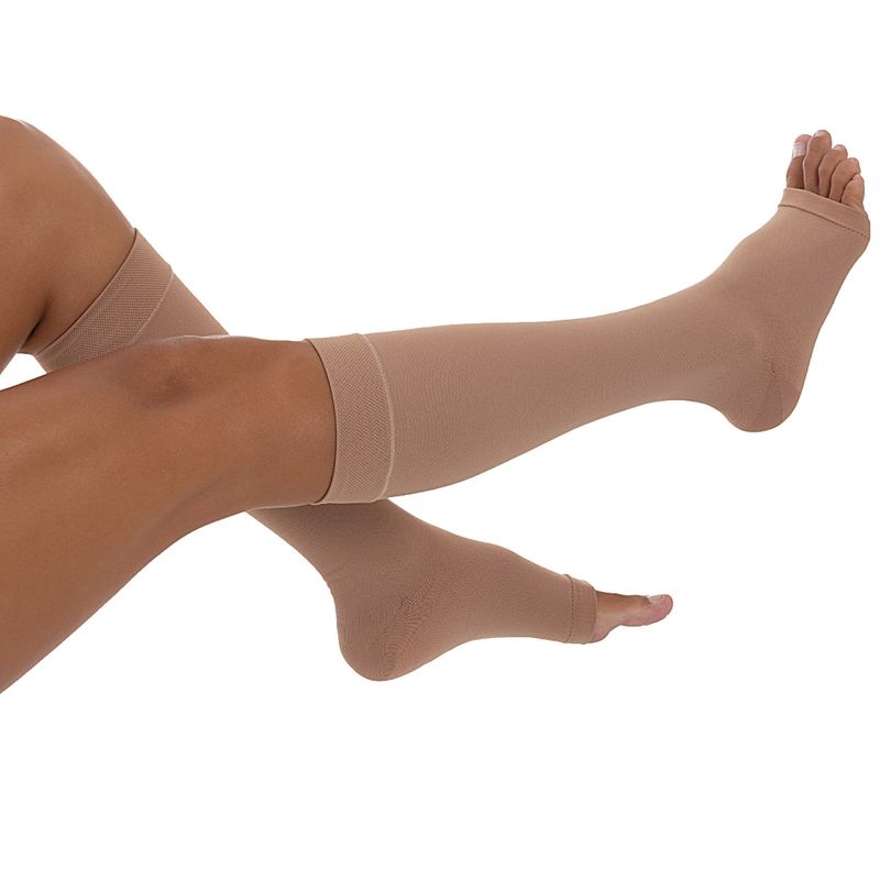 -Meia-Panturrilha-Comfortline-Cotton-Bege --Vista-Lateral