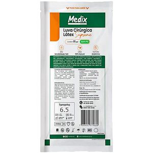 Luva Cirúrgica Supreme Medix 6.5 Estéril Látex Sem Pó - par