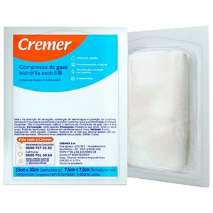 Compressa Gaze Cremer Estéril 13fios 7.5x7.5cm 10 compressas