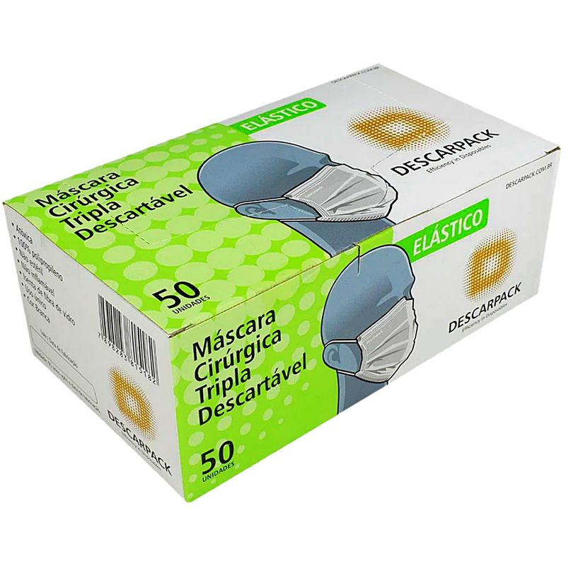 Embalagem-da-Mascara-Cirurgica-Tripla-Camada-Descarpack-com-50-unidades