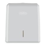 Vista-frontal-do-Dispenser-de-Papel-New-Classic-Nobre-branco-destacando-o-acabamento-e-design-da-parte-dianteira
