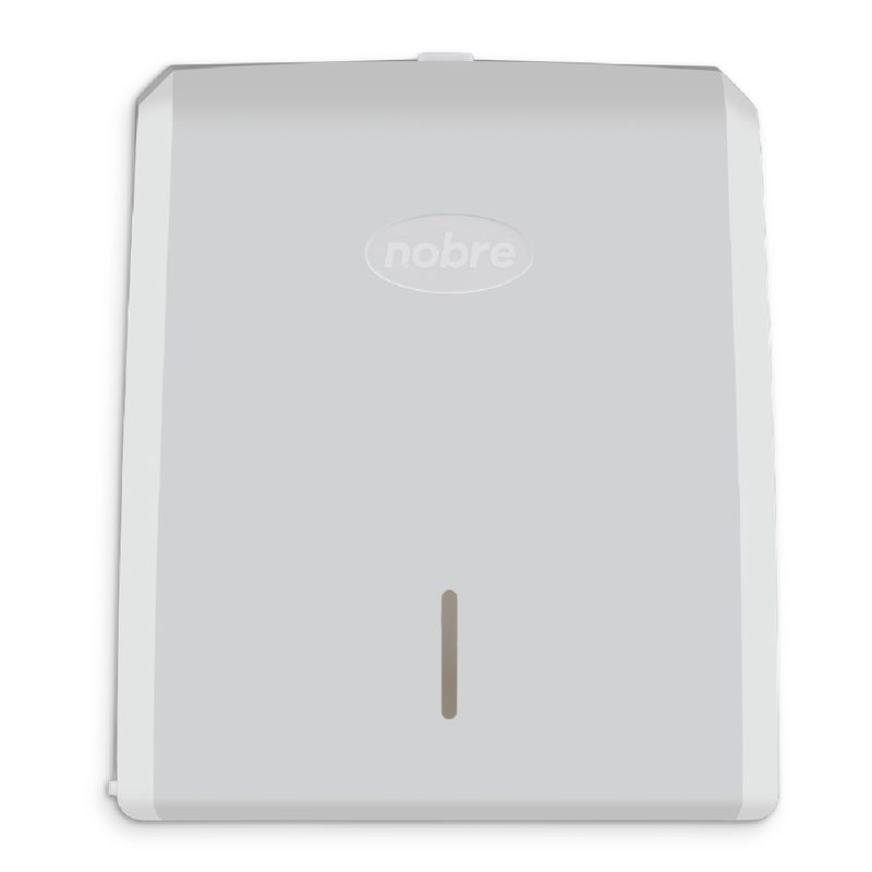 Vista-frontal-do-Dispenser-de-Papel-New-Classic-Nobre-branco-destacando-o-acabamento-e-design-da-parte-dianteira