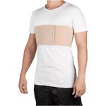 Paciente utilizando faixa torácica elástica Mercur para suporte e recuperação