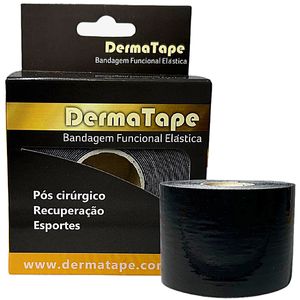 Bandagem Elástica Kinesio DermaTape - 5m x 5cm - Preta