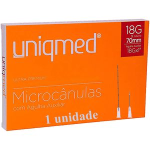 Microcânula Ultra-Premium 18Gx70mm Agulha Auxiliar 18Gx1 - unidade