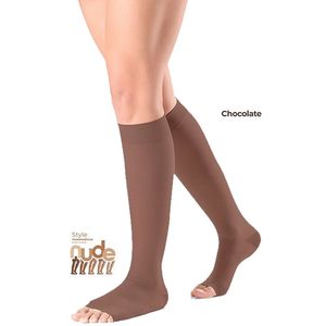 Meia 3/4 Ever Sheer Sigvaris - 20-30 mmHg - Aberta - Chocolate - P2