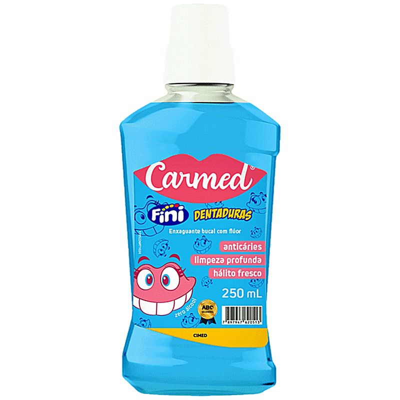 Enxaguante Bucal Fini Dentaduras Com Flúor Carmed 250ml
