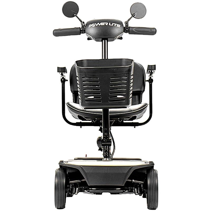 Frente da scooter com iluminação LED e guidão ergonômico