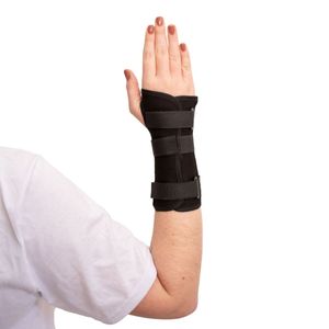 Órtese Curta com Tala para Punho Mercur - Preta - Direita - M